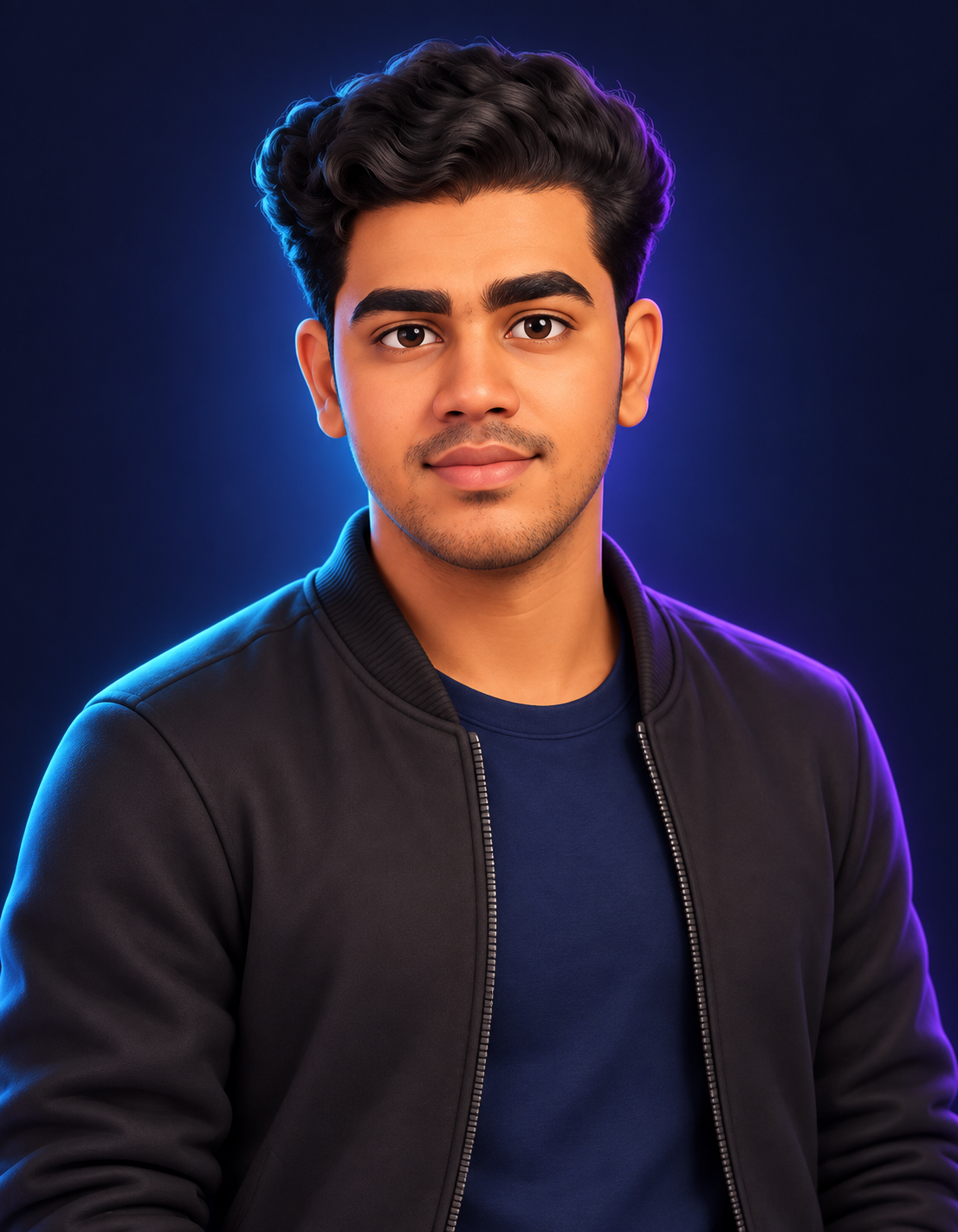 3D illustrated portrait of Muhammed Fasil PV
